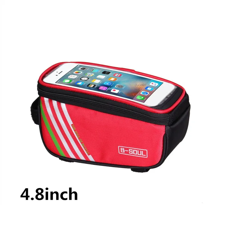 B-SOUL с сенсорным экраном, MTB, велосипедные сумки, водонепроницаемые, велосипедные, передняя Труба, рама, сумки, аксессуары для велосипеда 4,8 дюймов, iPhone 6 7 - Цвет: 4.8inch red