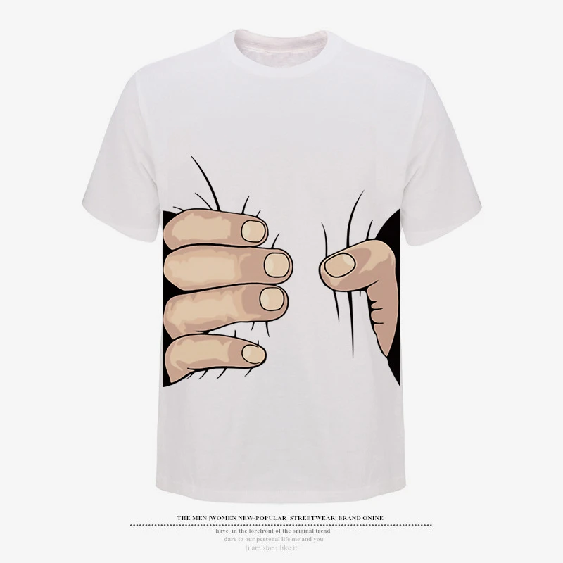 Summer cartoon hand grab short sleeve T shirt trick t shirt men's and  women's large|T-Shirts| - AliExpress