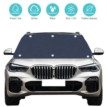 

Magnetic Car Front Windscreen Cover Automobile Sunshade Cover Car Windshield Snow Sun Shade Waterproof Car Cover 210*120cm