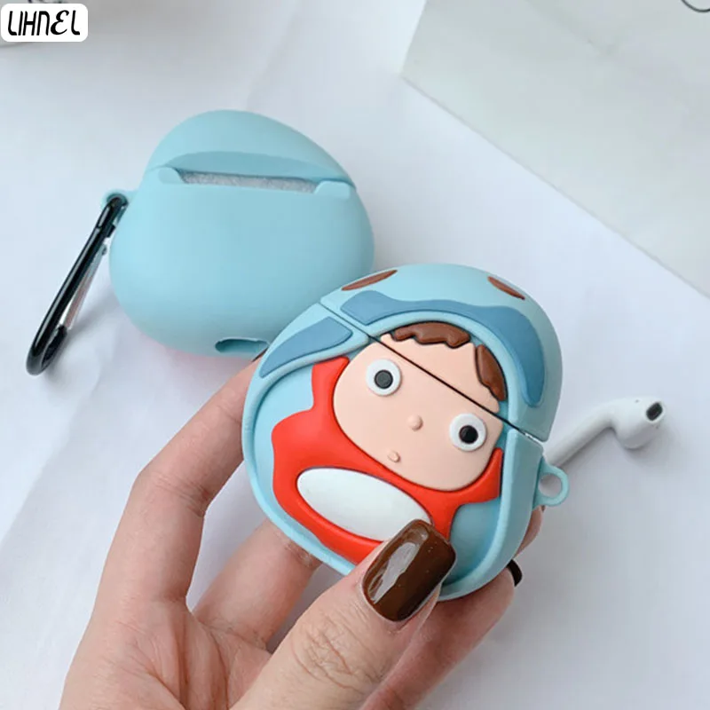 3D милый силиконовый чехол Ponyo для девочек Airpods2 Bluetooth беспроводной наушников