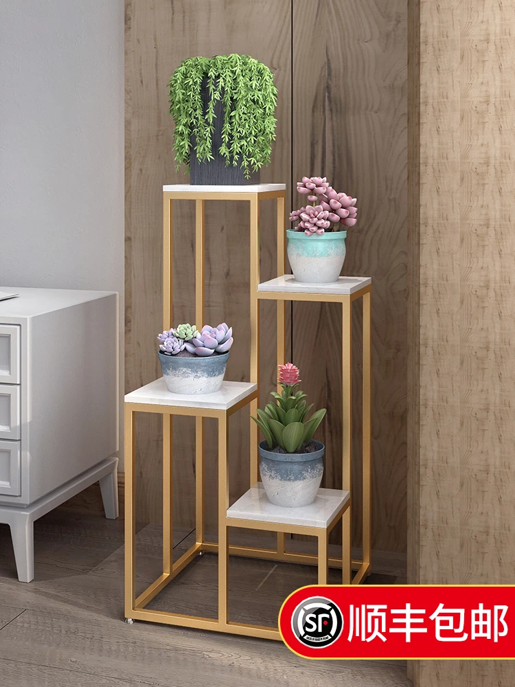 Простой тип посадки цветочный стеллаж для помещений Многоэтажный зеленый горшок