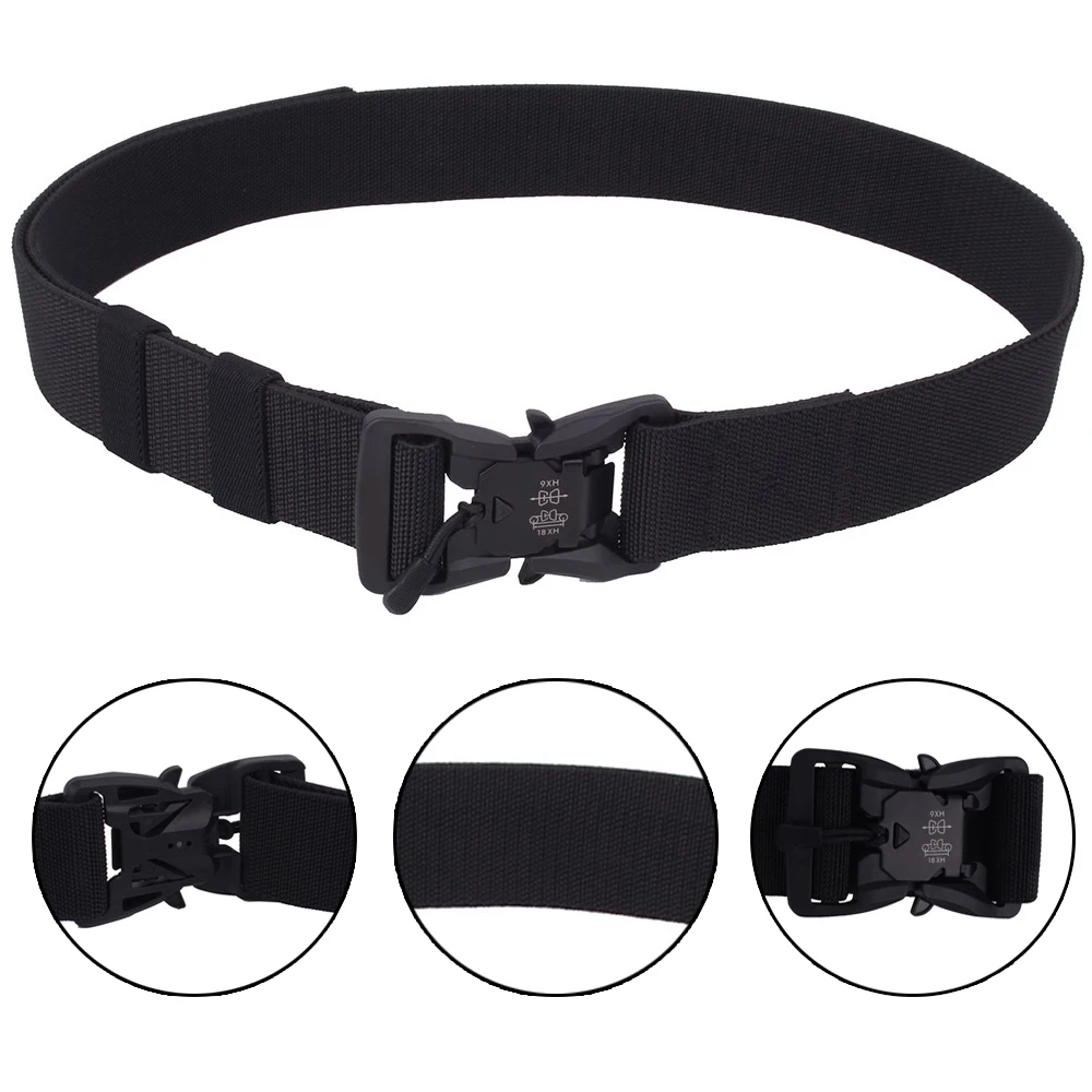 

125CM Tactical Belt Military Waist Belt with Fixed Buckle Army Adjustable Waistband Waist Support for Outdoor Hunting Climbing