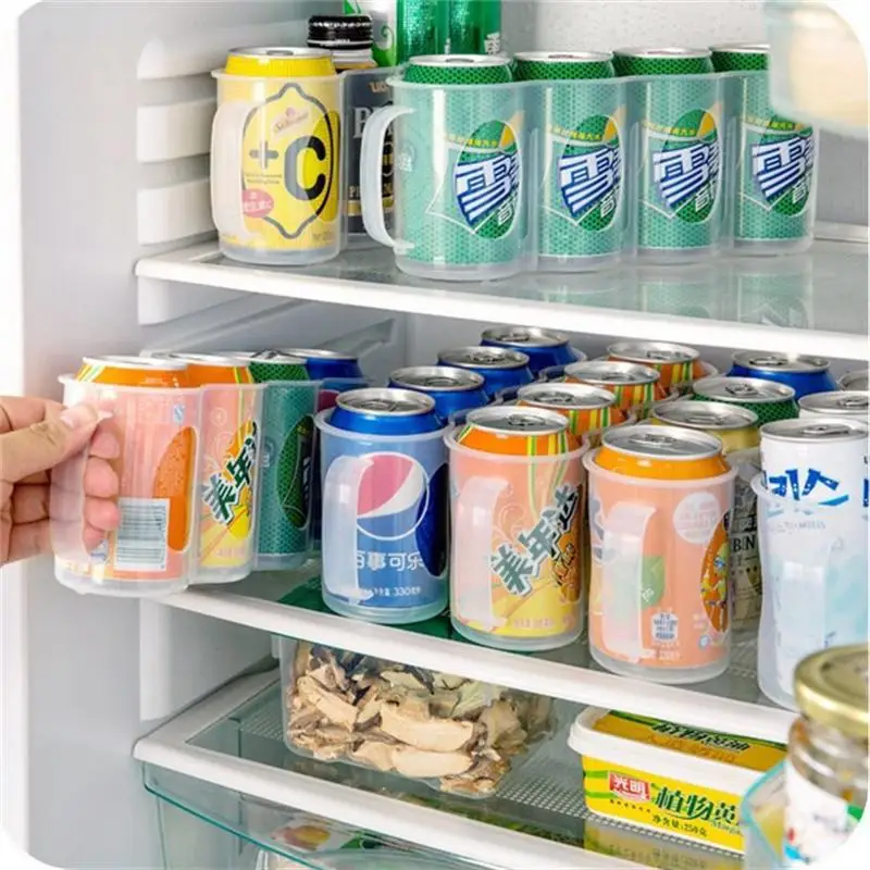 Пластик пива консервной банки для хранения держатель для пиво хранения холодильник коробки органайзер для холодильника стеллаж для выставки товаров Кухня компактный застегивающийся вакуумный Держатели