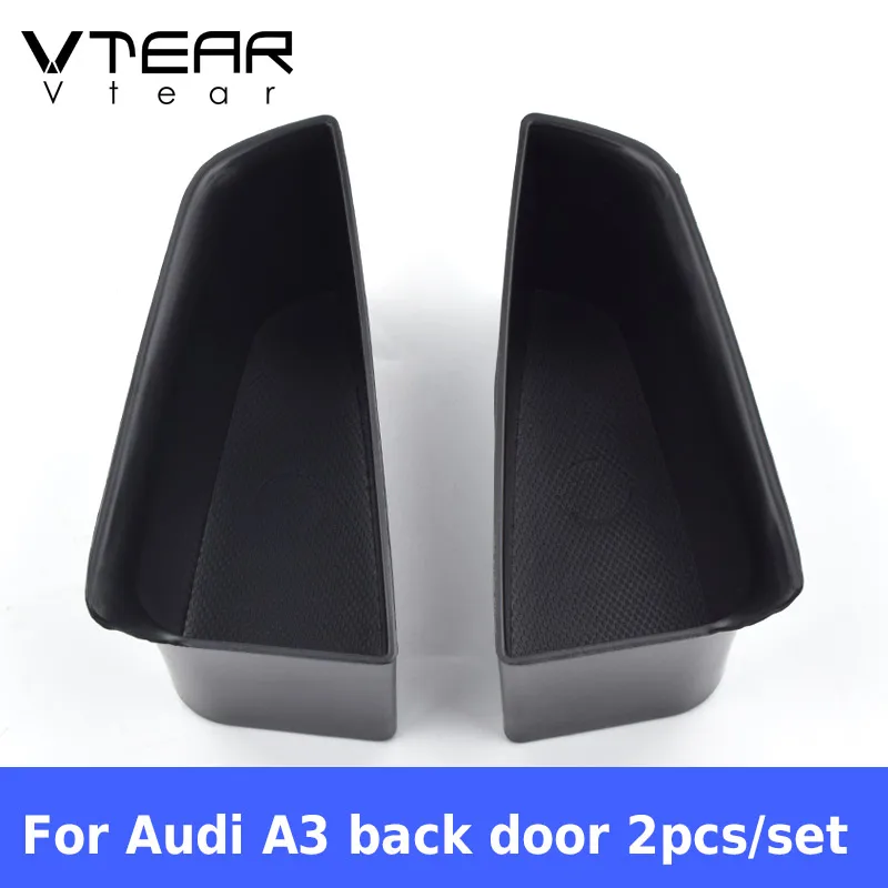Vtear для Audi A3, коробка для хранения дверей, автомобильная дверная ручка, Держатель контейнера, карман, крышка для хранения, аксессуары для интерьера, автозапчасти - Название цвета: back door