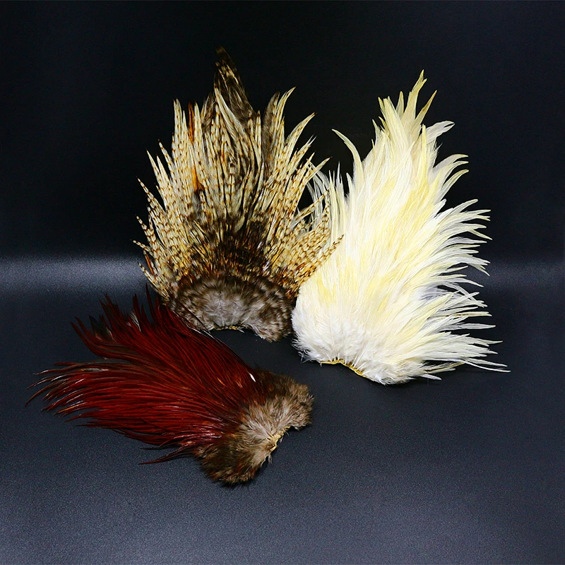 RoyalSissi 1patch India rooster saddle feathers wet fly hackling fly tying materials wooly bugger streamer saddle hackle feather