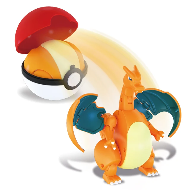 Genuine Pokemon Box Set Pocket Monster Pokeball Deformation Toys Pikachu Venusaur Charizard Gyarados Mewtwo Anime Figure Model Charizard No Box