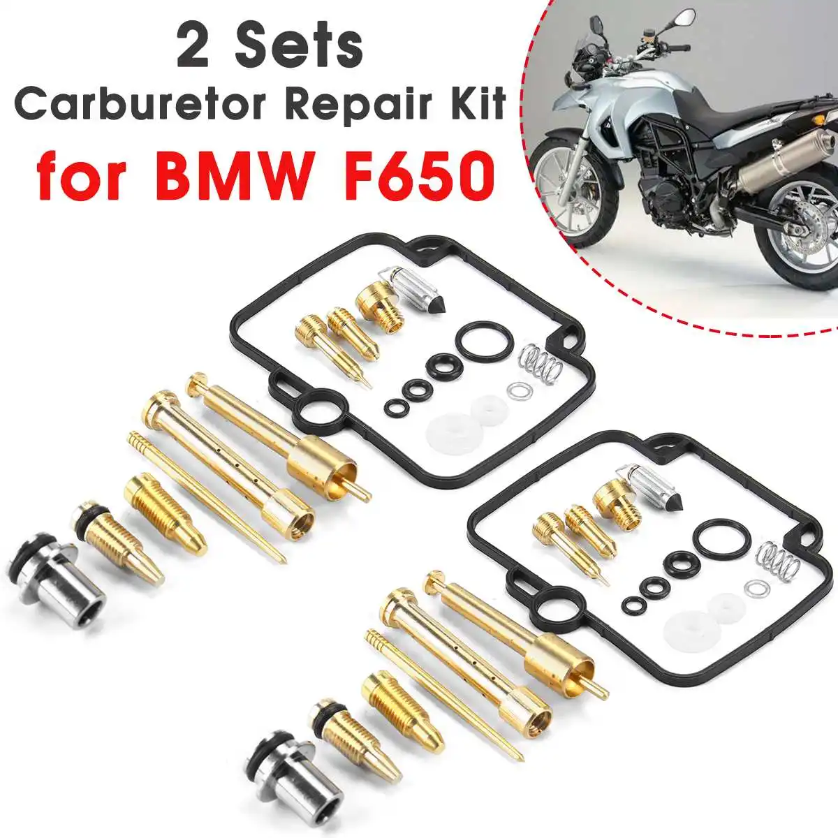 

2pcs/set Carburetor Repair Rebuild Kit for BMW F650 for Mikuni BST33 GS500E Auto Accessories