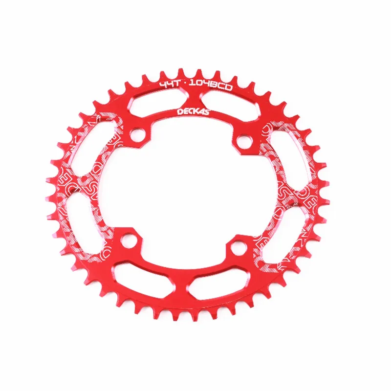 DECKAS круглый 104BCD 40/42/44/46/48/50/52T горный велосипед Звездочка MTB велосипед диаметра окружности болтов(Алюминий узкая широкая цепь из колец цепь BCD 104
