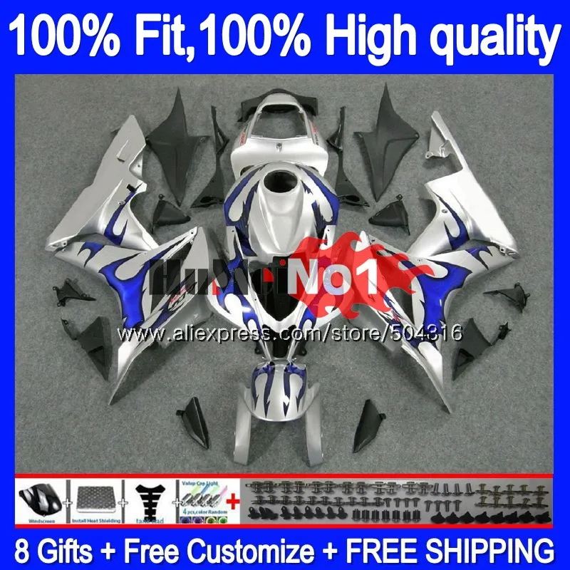 Инъекций для HONDA CBR 600 RR CC 600RR 600F5 CBR600RR 36MC. 11 CBR600F5 600CC CBR600 RR F5 2007 2008 07 08 обтекателя синего и серебряного цвета - Цвет: No. 1
