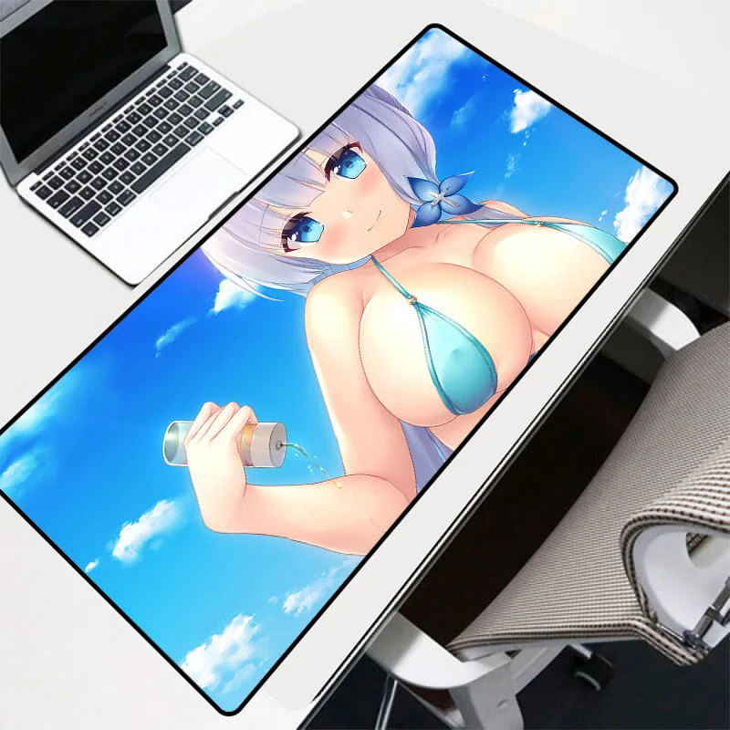 Коврик для мыши XGZ в стиле аниме с привлекательной девушкой большой игровой