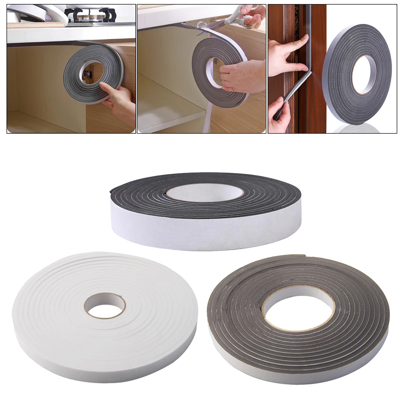 2 Rolls Foam Weather Seal Foam Seal Tape Strip High Density Stripping with Adhesive Backing 1.18Inch Width 16.5 Feet Long