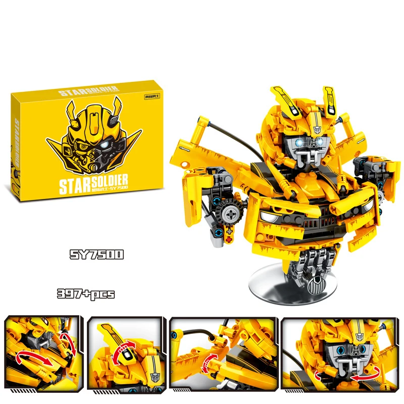 400+pcs Building Blocks Toys Legoinglys Hot Super Transformation Robo Bumble Bee Bust Model Toys for Children Gifts Collection