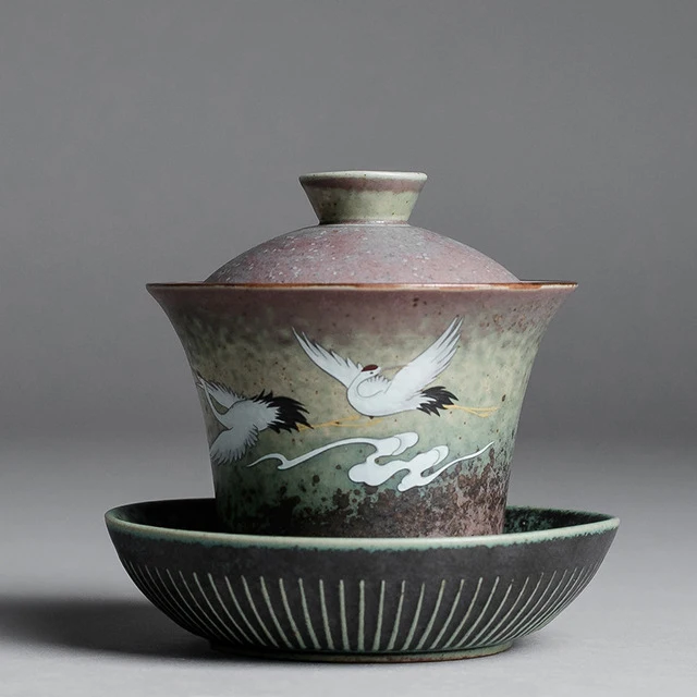Эмаль Gaiwan разрисованная вручную керамика пиалы для чая чайный набор кунг-фу фарфор Чайный набор из чайная чашка в китайском стиле Чай Услуги - Цвет: E