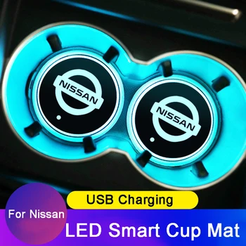 

Car Led Light Cup Anti-slip Mat Water Coasters For Nissan Teana X-Trail Qashqai Juke Teana Sunny Pure Drive CVT Almera Altima