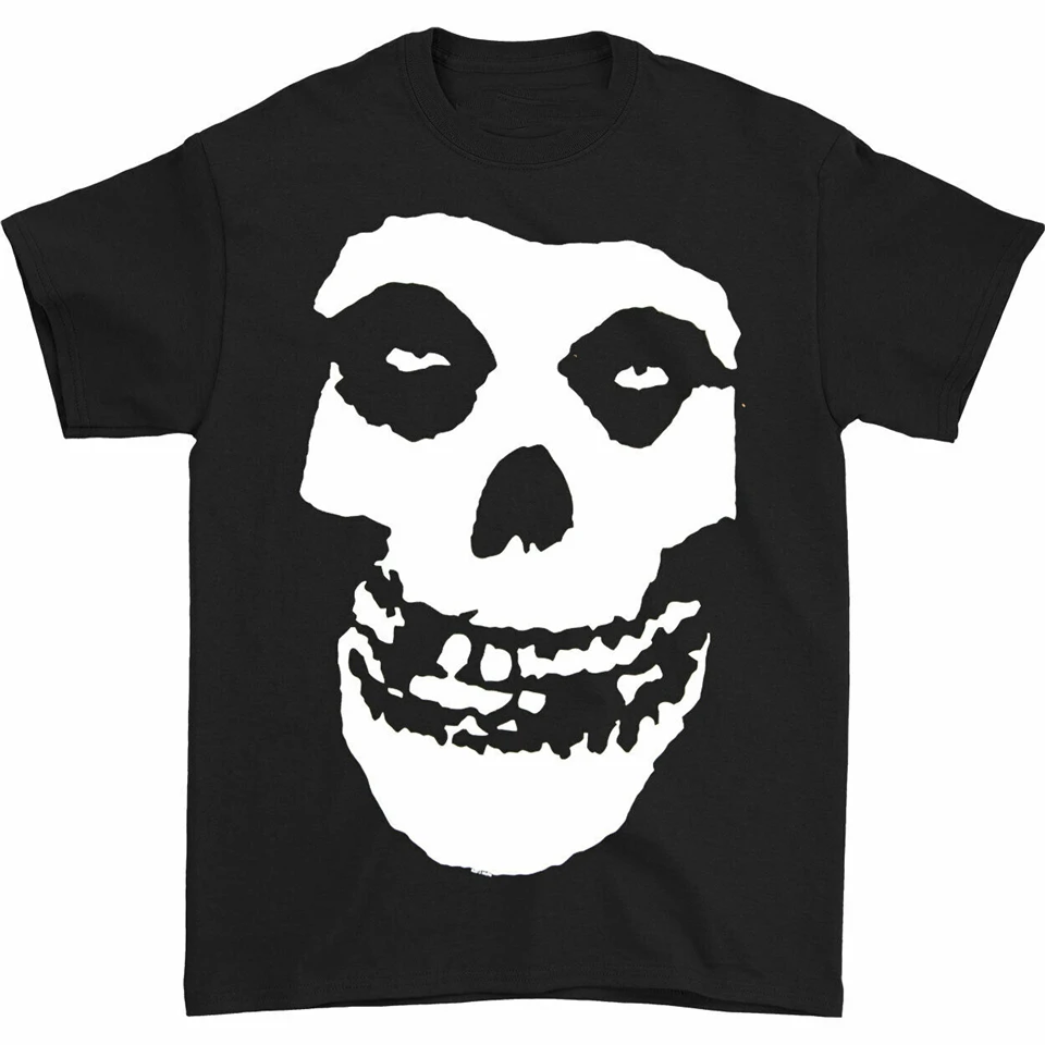 Мужская классическая футболка Misfits черная с логотипом черепа индивидуальный