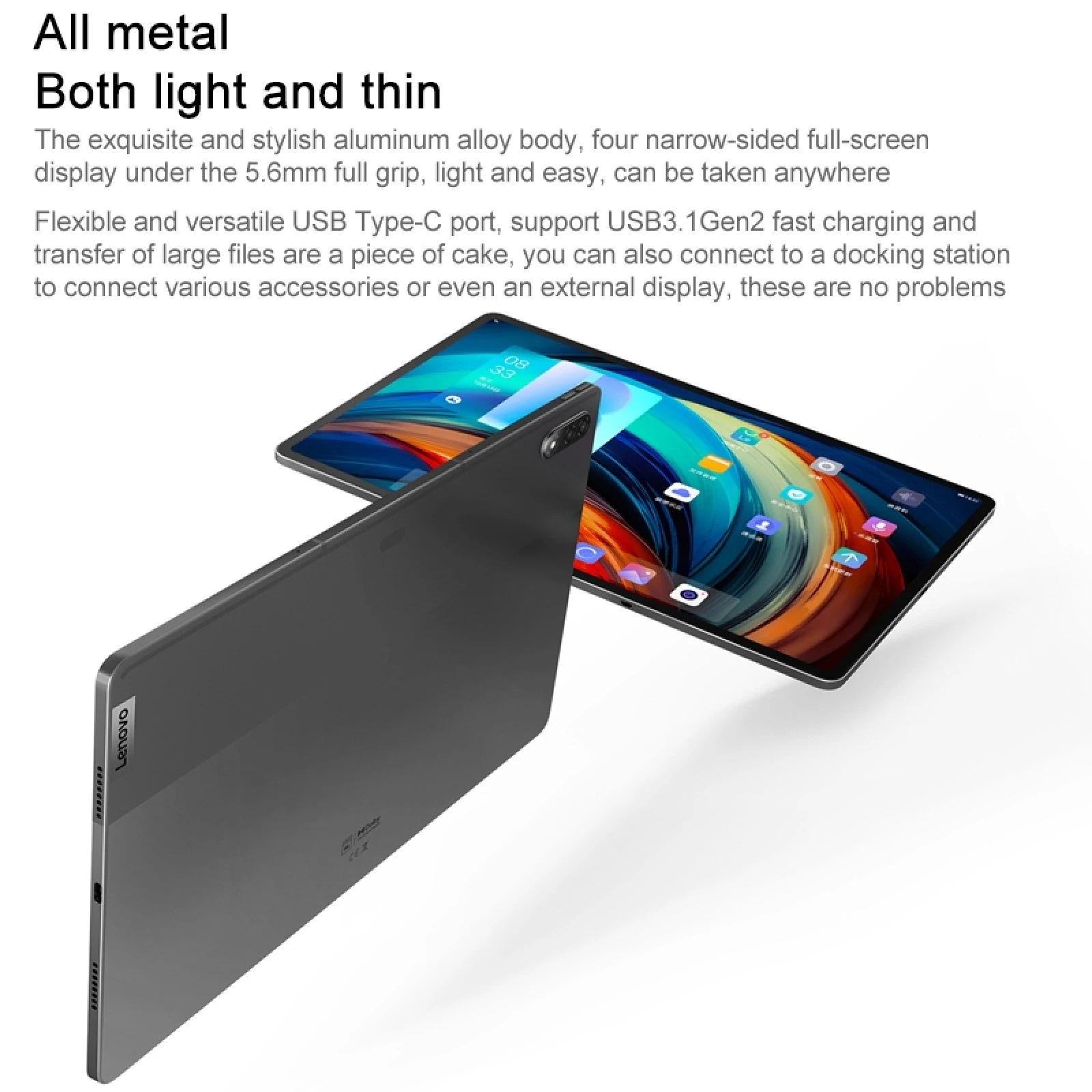 Original Lenovo Pad Pro 12.6 inch TB-Q706F Tablet 8GB RAM 256GB ROM ZUI13 OS Android 11 Qualcomm Snapdragon 870 Global Firmware most popular tablet brands