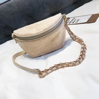 

Women Waist BagTravel Pouch Fashion Sequin Sling Bag fanny pack for women fashion purses secret stash