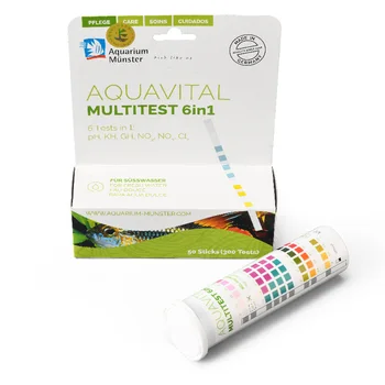 

German Munster Aquarium fresh water test paper Liuhe-Moster 6 in 1 PH GH KH NO2 NO3 CL2 test bar