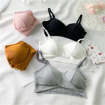 

2020 Fashion New Underwear Gathering Lingerie Sexy Triangle Cup Thin Section Back Girl Bra