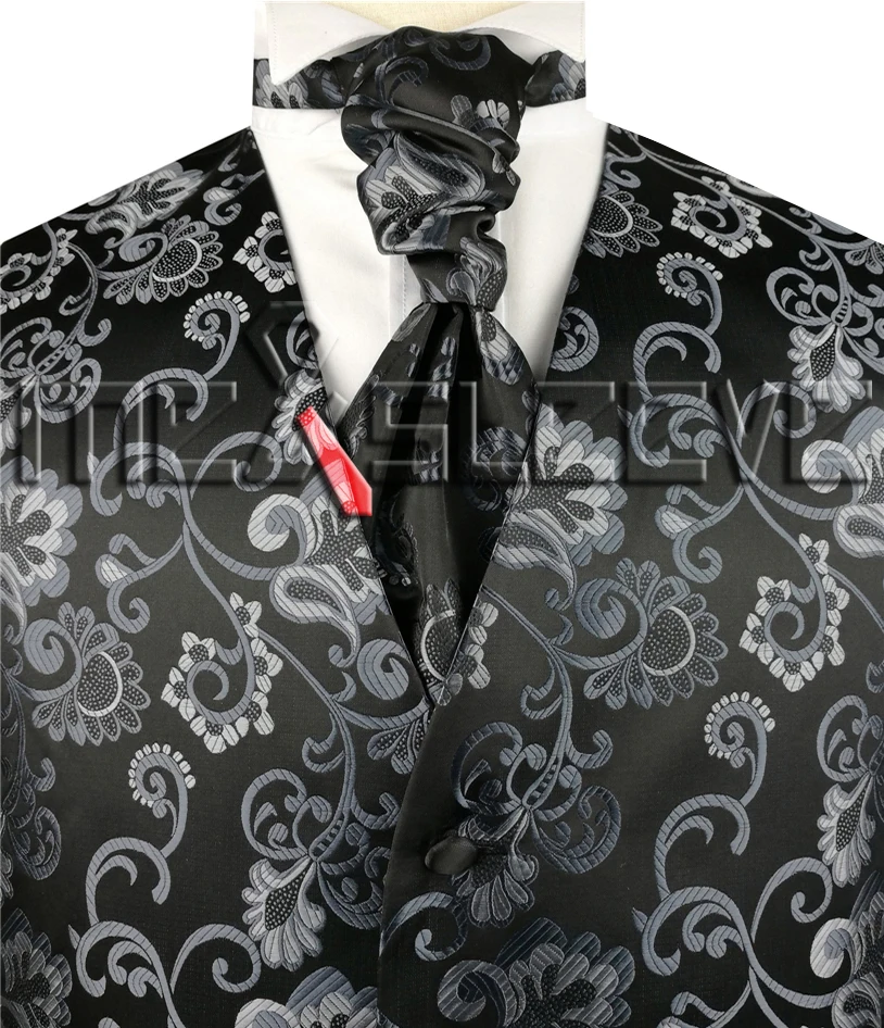 Смокинг мужской цветочный роскошный свадебный на заказ жилет набор - Цвет: grey