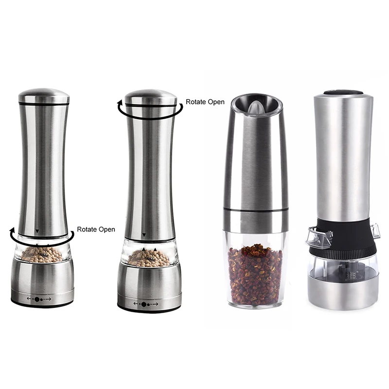 Stainless Steel Pepper Salt Spice Manual Mill Grinder Electric Shakers Kitchen Accessories for Restaurant Hotel Home Kitchen