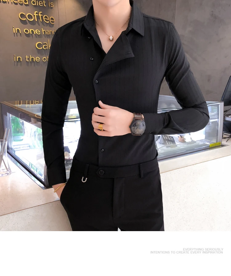 Высокое качество однотонные Цветная рубашка платье Фирменная Новинка Slim Fit Для мужчин рубашка Однотонная рубашка с длинными рукавами Для мужчин Camisa Masculina смокинг одежда