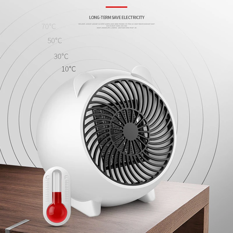 500W Electric Ceramic Space Heater Portable Fast Heating Hot Fan for Office Home EU Plug