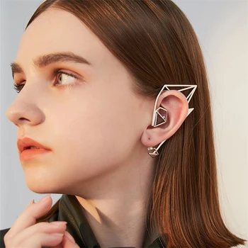 

FFLACELL 2020 New Design Ear Cuff Earrings Elves Metal Tassel No Piercing Fake Cartilage Earrings For Women Girls Party Jewelry
