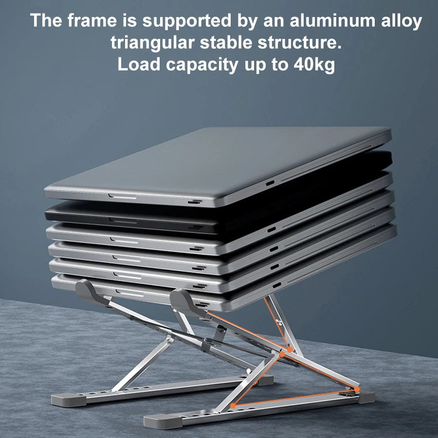 Ajustável do Portátil de Alumínio para Macbook Suporte de Mesa Almofada de Resfriamento Suporte do Portátil Suporte para Notebook Suporte Computador Ipad Tablet Notebook Base Mesa pc - Imagem 4