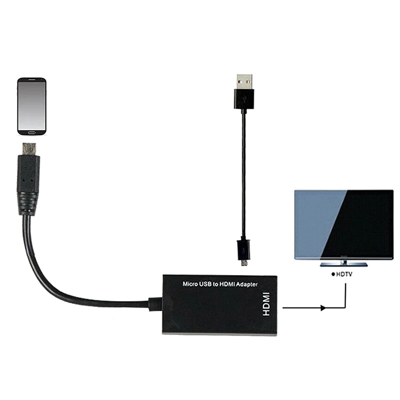 1 шт. черный микро-usb 2,0 к HDMI HD tv HD адаптер кабель для сотового телефона samsung LG S7