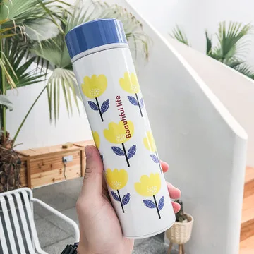 Blue flowers Термос бутылка из нержавеющей стали фруктовый портативный персональный модный креативный милый ручной чашка наружный Чайный фильтр посуда для напитков - Цвет: Blue flowers