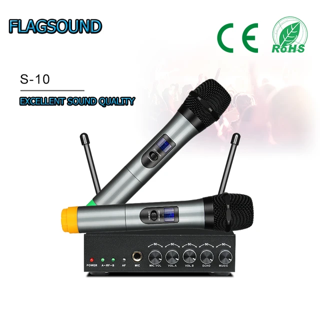 Wireless Microphone Home Power Amplifier Wireless Microphone Tuner Stereo  Receiver Dual UHF Microphone AC100-240V - AliExpress