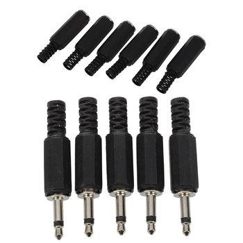 

5 x Black Plastic 3.5mm Male Mono Plug Jack o Adapter Connector & 6 Piece 3.5mm Female o Stereo Jack Plug Connector Adap