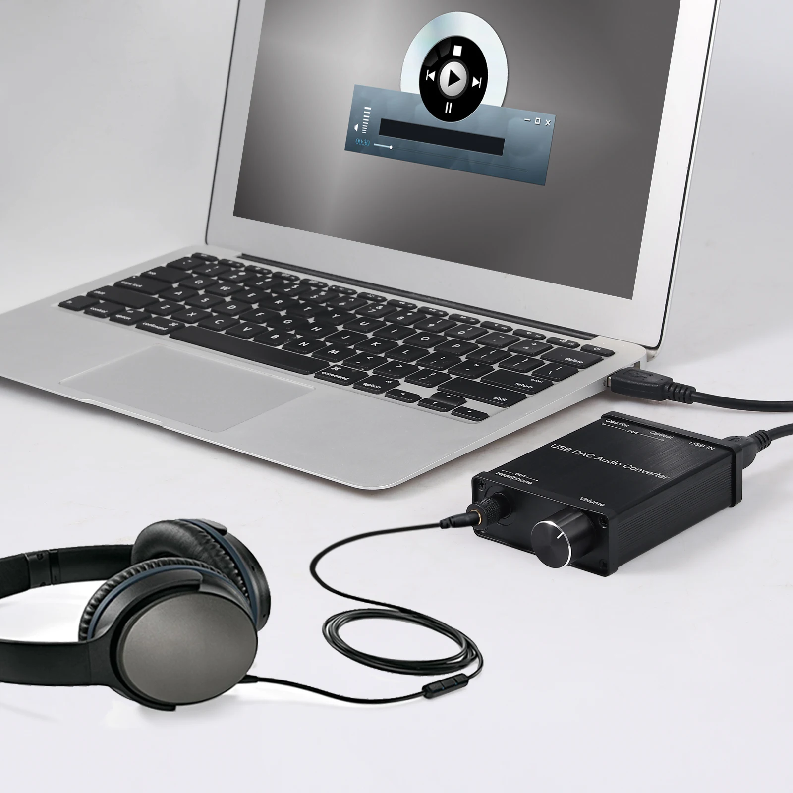 eSYNiC USB DAC Audio Converter with Headphone Amplifier 6 35mm to 3 5mm Audio USB to Coaxial S PDIF Converter Digital to Analog