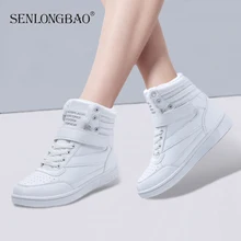 Фирменная новинка зимние Женская мода теплые зимние сапоги на нескользящей подошве ботильоны с плюшем ботинки на платформе с высоким берцем водонепроницаемые женские сапоги