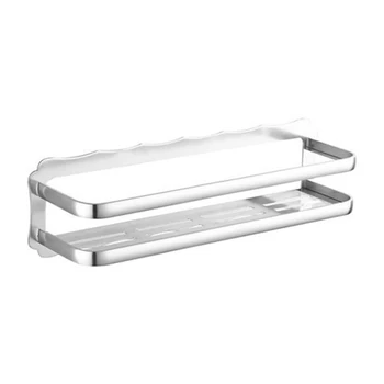 

Space Aluminum Storage Stand Punch Free Soap Shampoo Cosmetic Shelf Holder Organizer for Home Bathroom Silver, 30,40,50cm A30