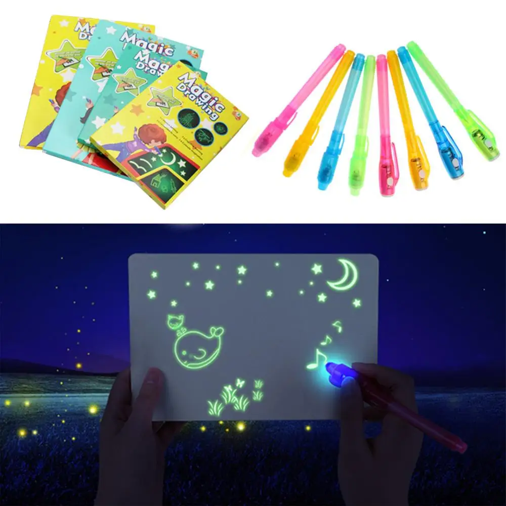 

LED Luminous Drawing Board Graffiti Doodle Drawing Tablet Magic Draw With Light-Fun Fluorescent Pen Educational Toy