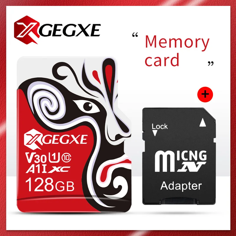XGEGXE карта памяти 16 ГБ 32 ГБ 128 ГБ 256 ГБ Micro SD 64 Гб A1 флэш-карта V30 U1 класс 10 HC TF карта для планшета камеры ноутбука - Емкость: 128GB with gift