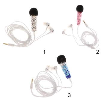 

Portable Bling 3.5mm Wired Mini Microphone Stereo Mic for Singing Cellphone