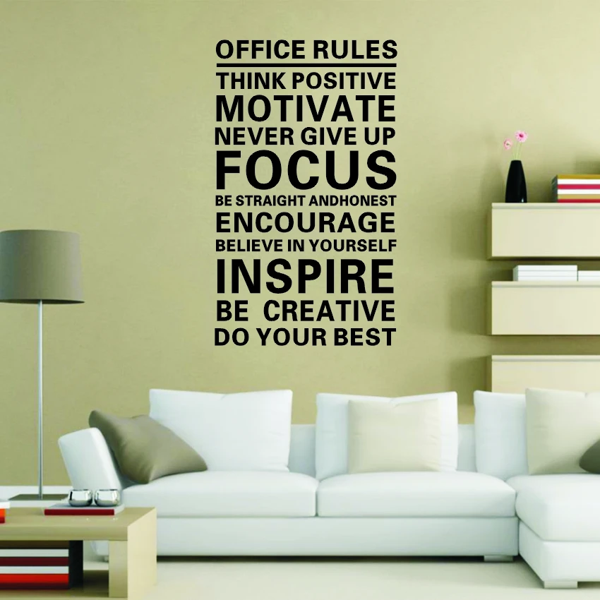 Офисные правила плакат настенные наклейки работа мотивация Цитата знак думаю