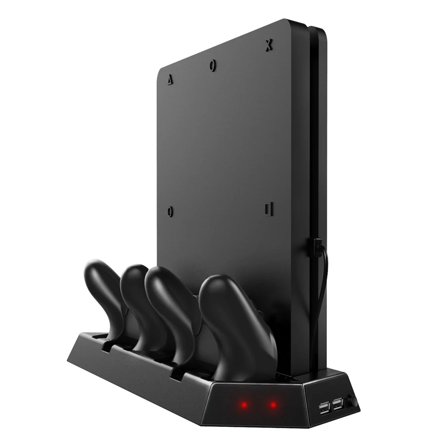 PS4 Slim Console Vertical Stand Cooling Fan Controller Charger for Sony Play Station 4 PS 4 Playstation 4 Slim Games Accessories