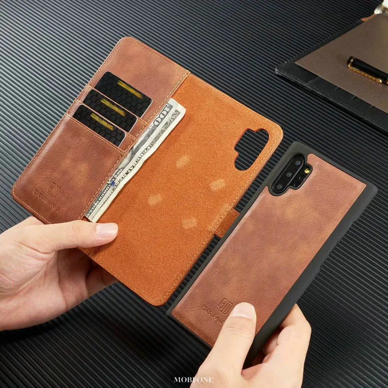 Чехол-книжка с откидной подставкой для samsung Galaxy Note 10 Pro, чехол из натуральной кожи для samsung Note 10, съемный чехол-книжка Etui