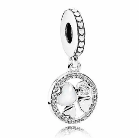 

Genuine 925 Sterling Silver Bead Charm Hearts Of Love With Crystal Pendant Beads Fit pan Bracelet & Necklace Diy Jewelry