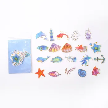 

40 Sheets /Pack Underwater World Whale Paper Diary Stickers Decorative Album Notebook Decor