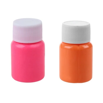 

2 Pcs 20G Glow in the Dark Acrylic Luminous Paint Bright Pigment Party Decoration DIY, Orange with Yellow & Pink