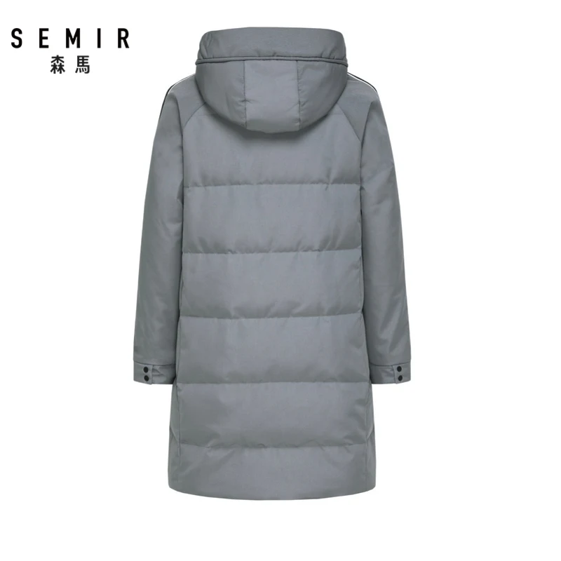 Semir, длинный пуховик для мужчин, молодых, зимняя, мужская, тренд, плетение, полоса пропускания, свободная, ветрозащитная куртка, Толстая куртка