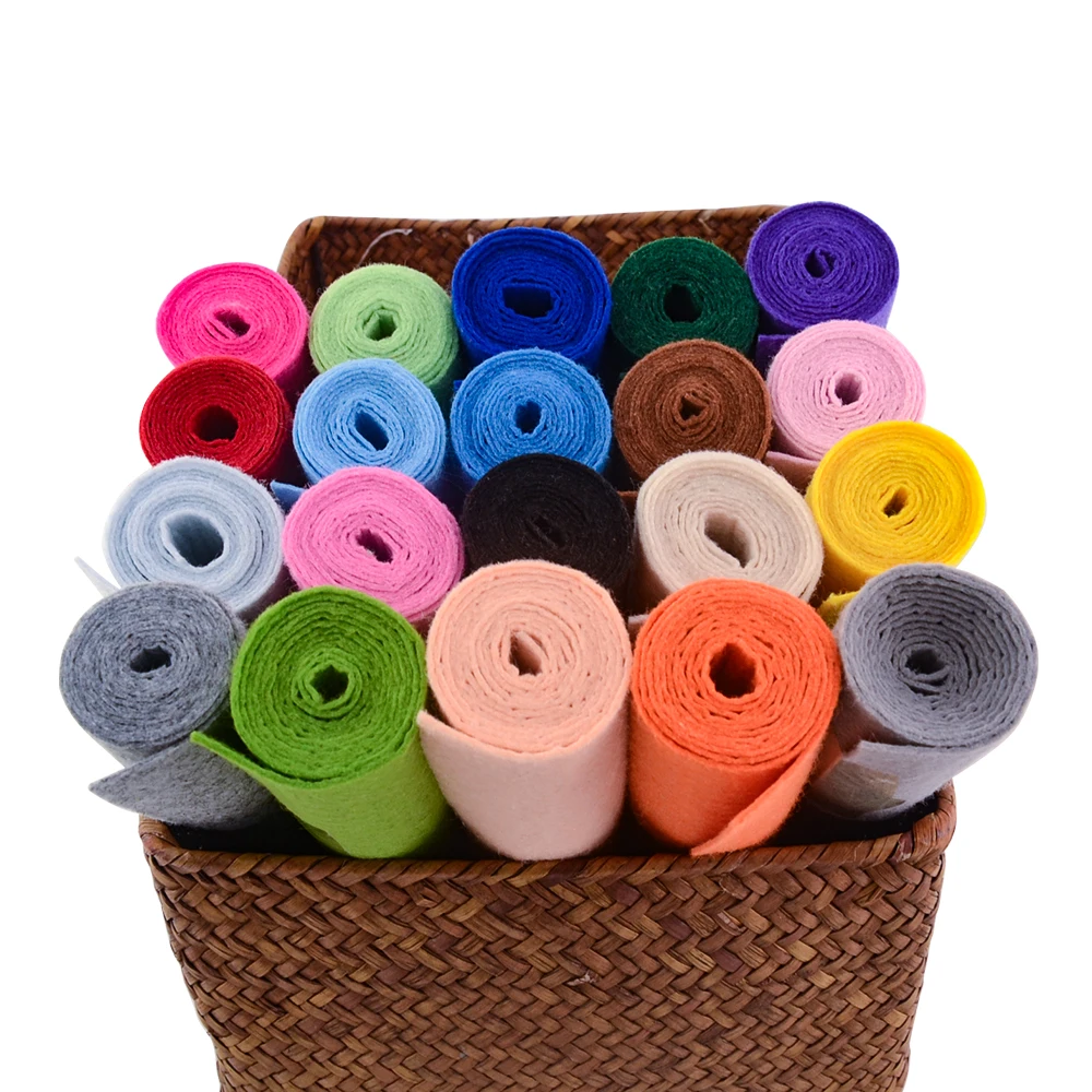 Felt fabric sheet 50*40cm Needlework Polyester Felt Fabric For Patchwork DIY Dolls Felt Crafts Materials Not Soft Upholstery Fabrics 1.0mm