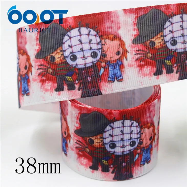 I-19906-2068 OOOT BAORJCT I-19906-2065, 38 мм, 10 ярдов Хэллоуин мультфильм тепловой передачи печатных корсажные ленты, лук крышка DIY украшения - Цвет: I-19906-2068