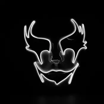 

Halloween Masquerade Night Light Mask Hand-painte Demon Ghost Face Mask Street Dance Performance Glowing Mask