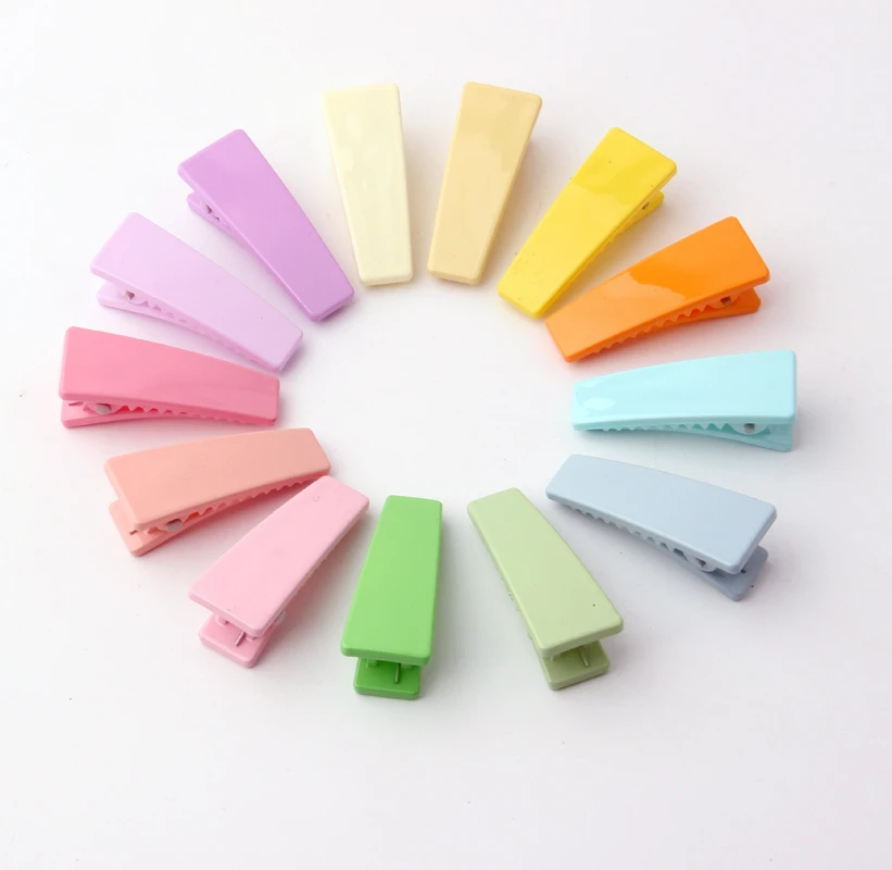 

5PCS Summer Hairpins For Baby Cute Rectabgle Hair Clips For Girls Solid Candy Color Hair Clips Enviromental Plastic Barrettes